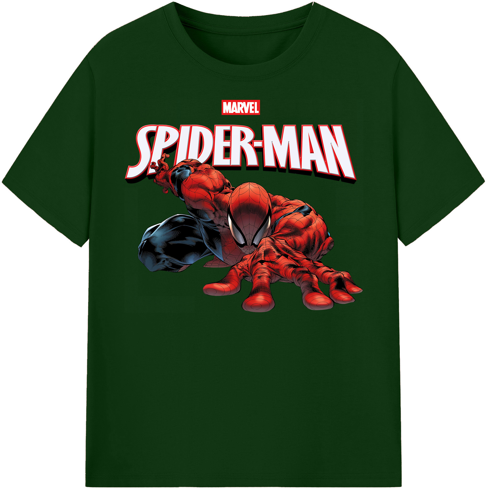 （画像用） Spider Man スパイダーマン 綿100％半袖Tシャツ（フロントプリント）